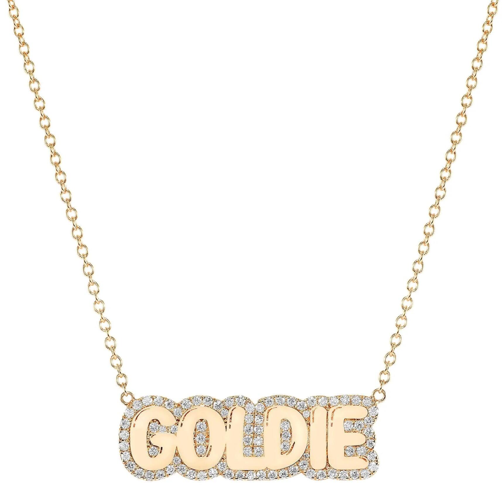 Bubble Name Necklace (Yellow Gold) | style