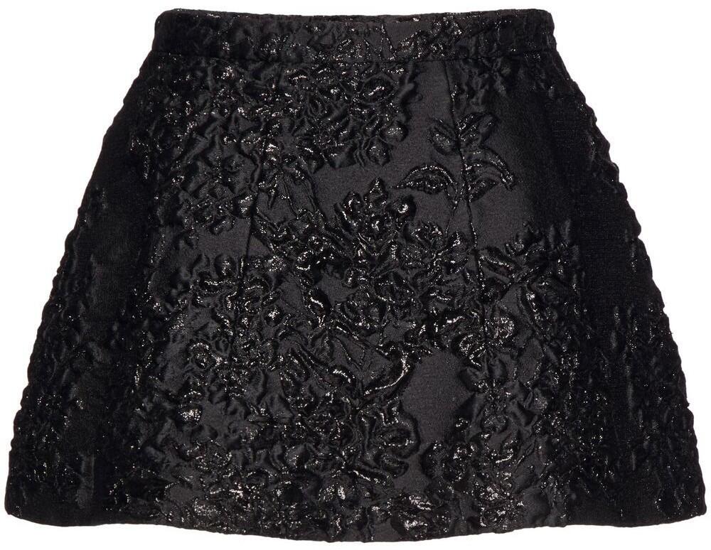 Mini Skirt (Black Embossed Floral) | style