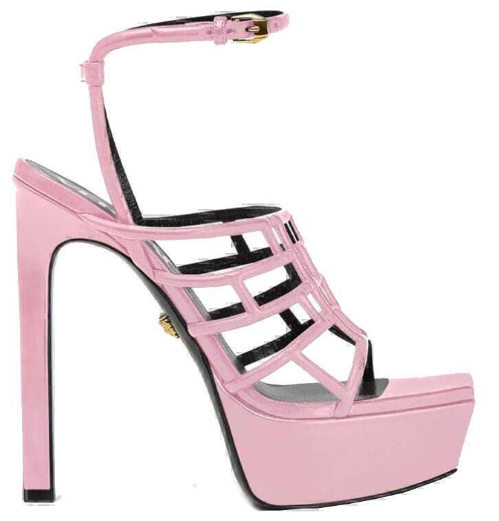 Greca Maze Platform Sandals (Pink) | style