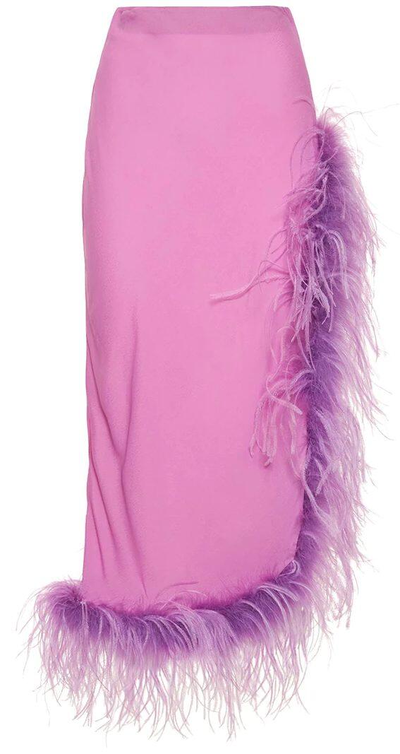 Midi Skirt w Feathers (Lilac) | style