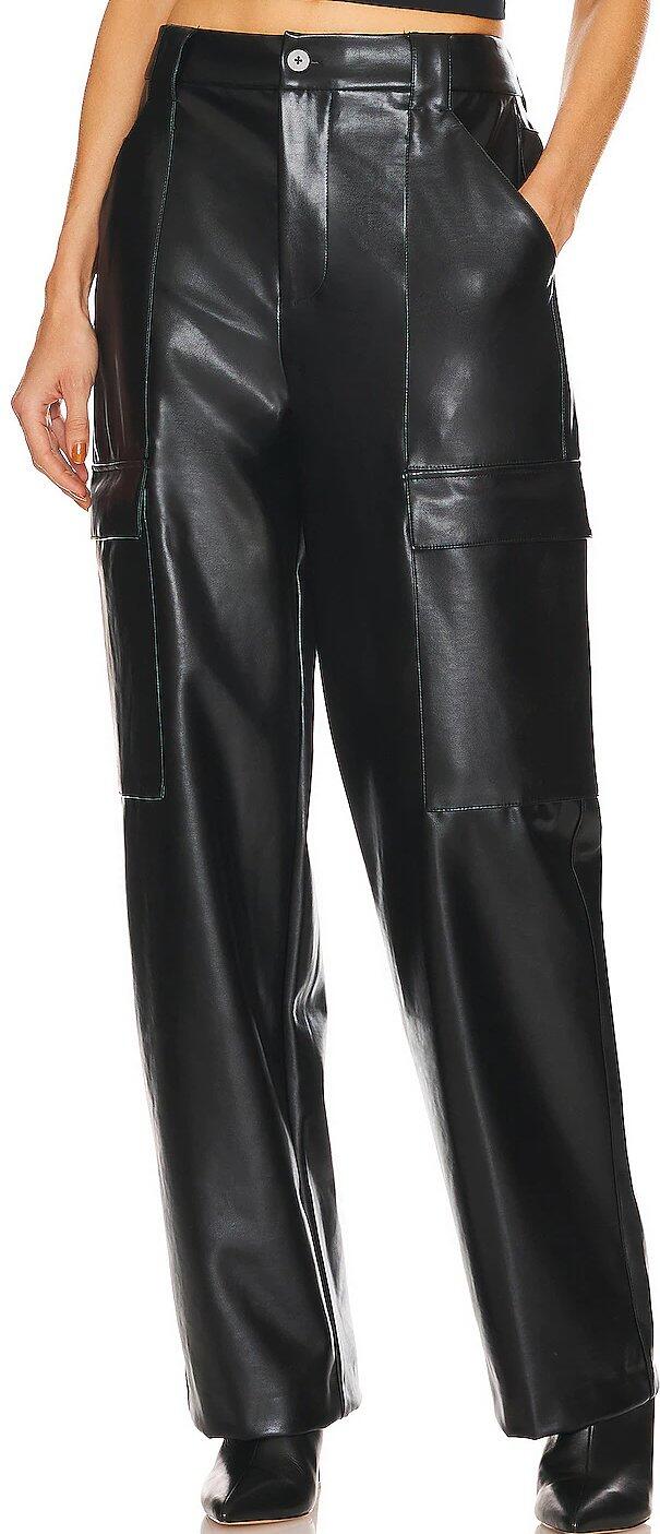 Cargo Pants (Black Faux Leather) | style