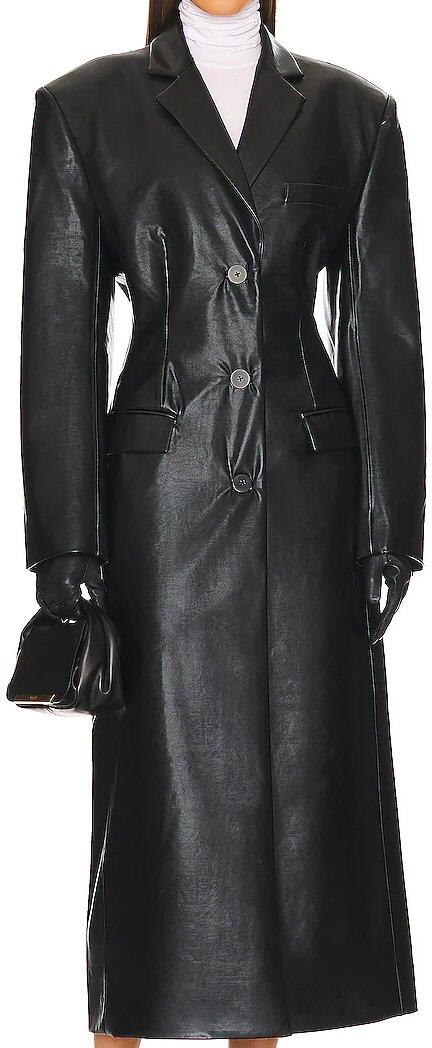 Coat (Black Faux Leather, Long) | style