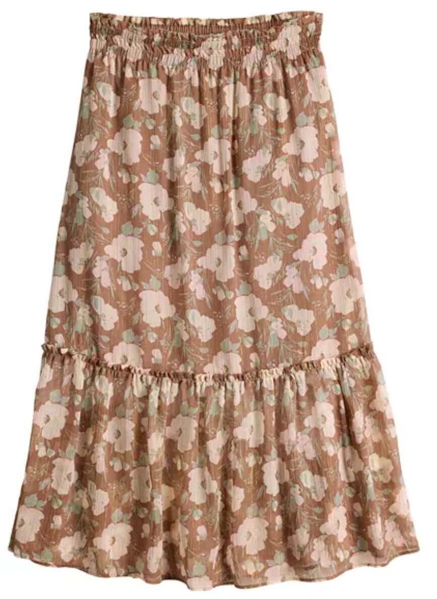 Midi Skirt (Lumi Blooms Mocha) | style