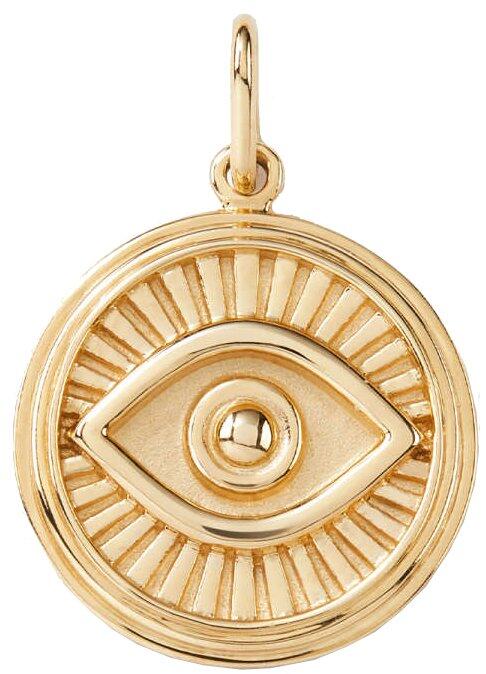 Courage Evil Eye Coin Charm Pendant (Yellow Gold) | style
