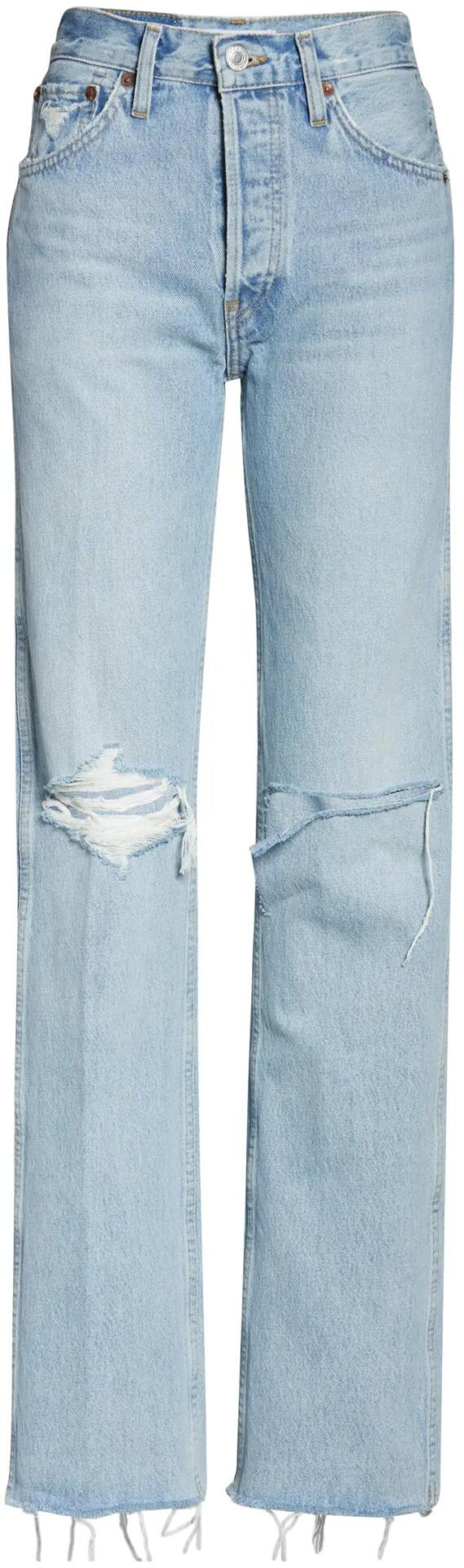 90s Jeans (Breezy Indigo With Rips) | style