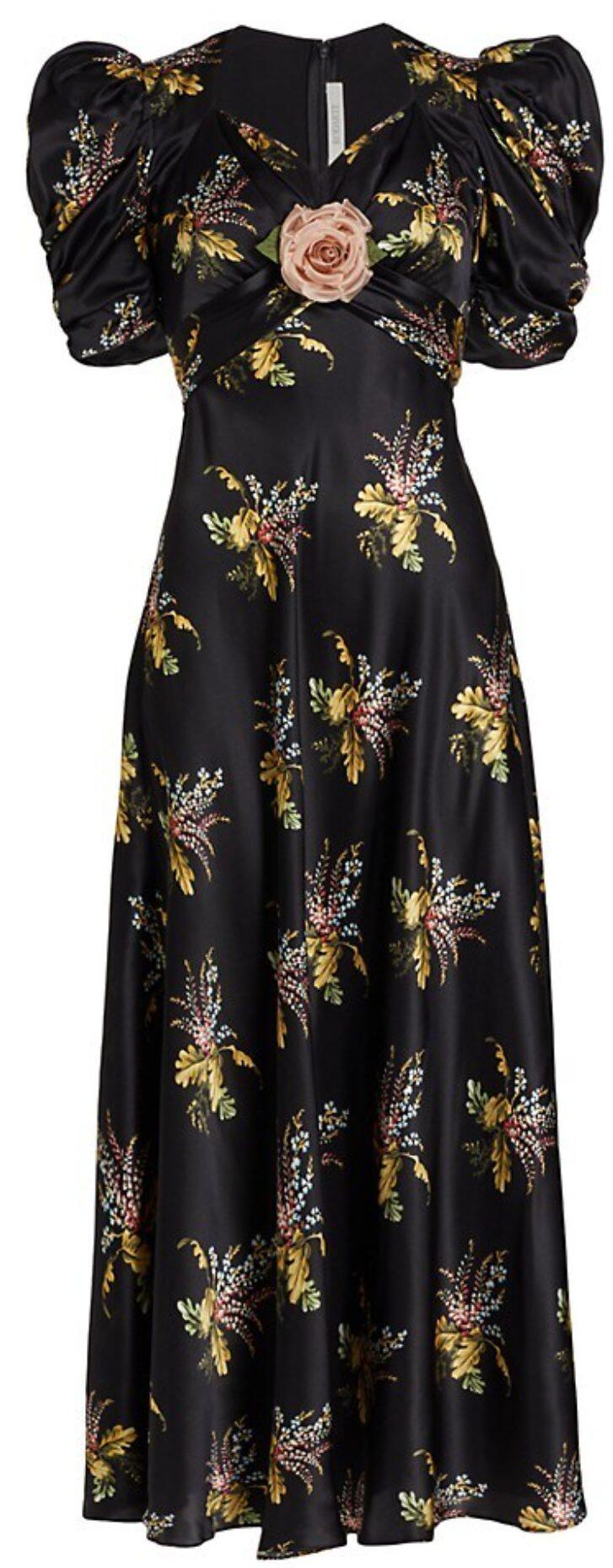 Midi Skirt (Black Floral Print) | style
