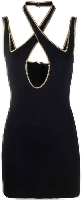 Mini Dress (Black Gold Trim) | style