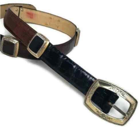 Belt (Black Leather Croc Silver) | style