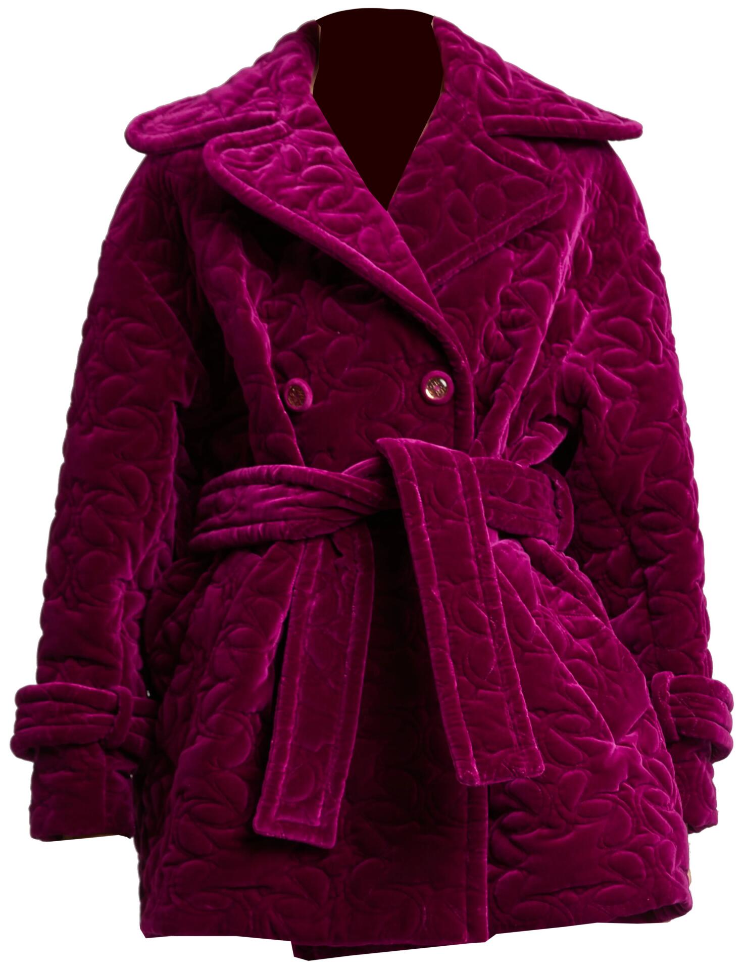 Coat (Azalea Fuchsia Velvet Quilted) | style