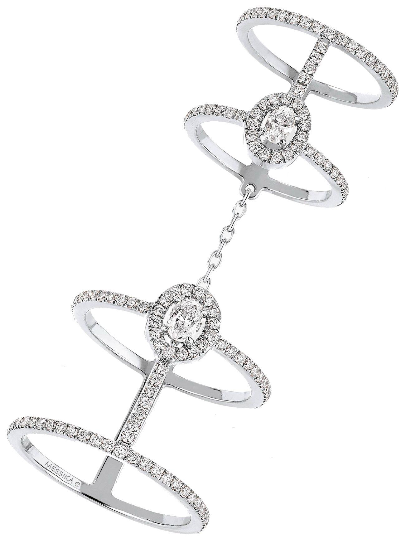 Glam'Azone Double Ring (White Gold Diamond) | style
