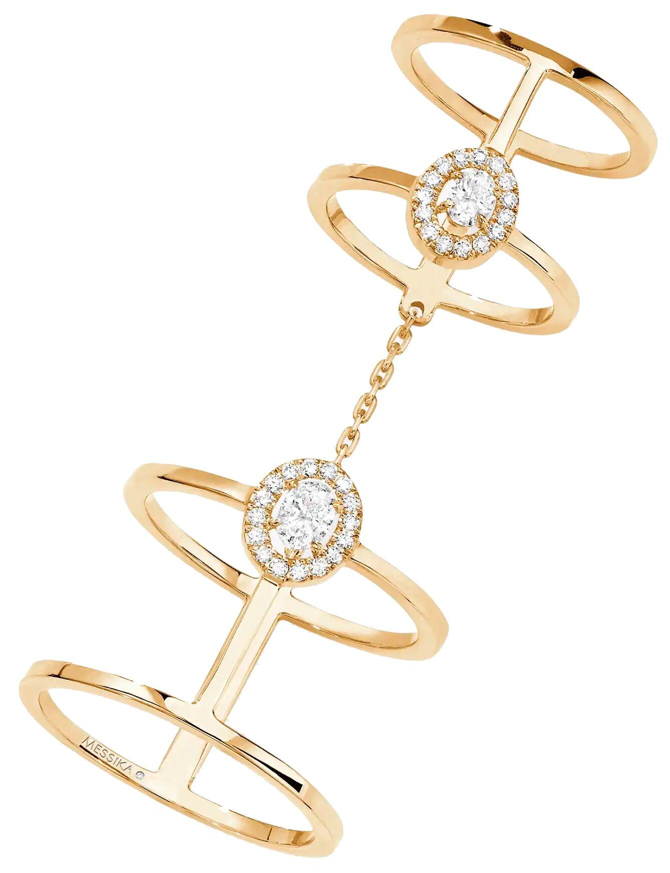 Glam'Azone Double Ring (Yellow Gold Diamond) | style