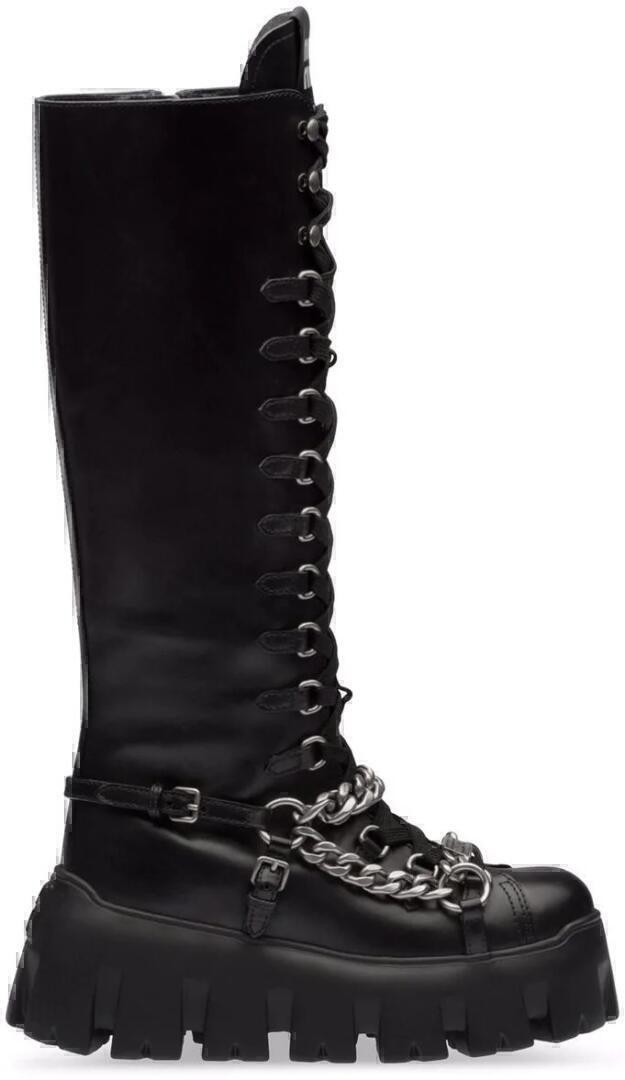 Boots (Black Leather Chains) | style
