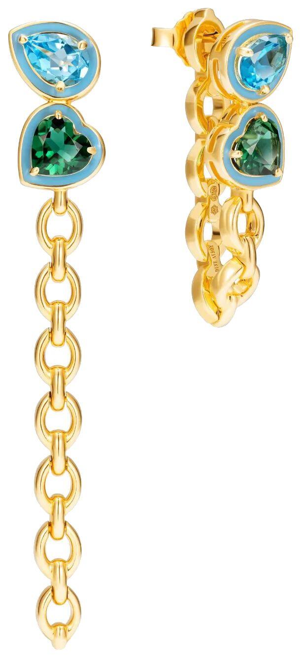 Catena Earrings (Yellow Gold Aqua) | style