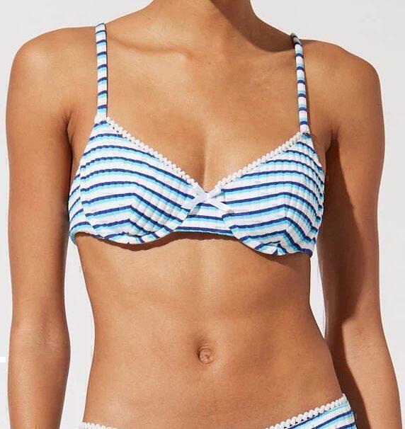Daphne Bikini Top (Greek Blue Lapus Blue Stripe) | style