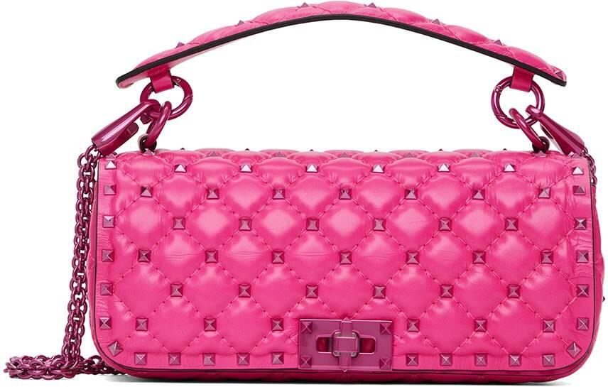 Rockstud Spike Bag (Pink, Small) | style