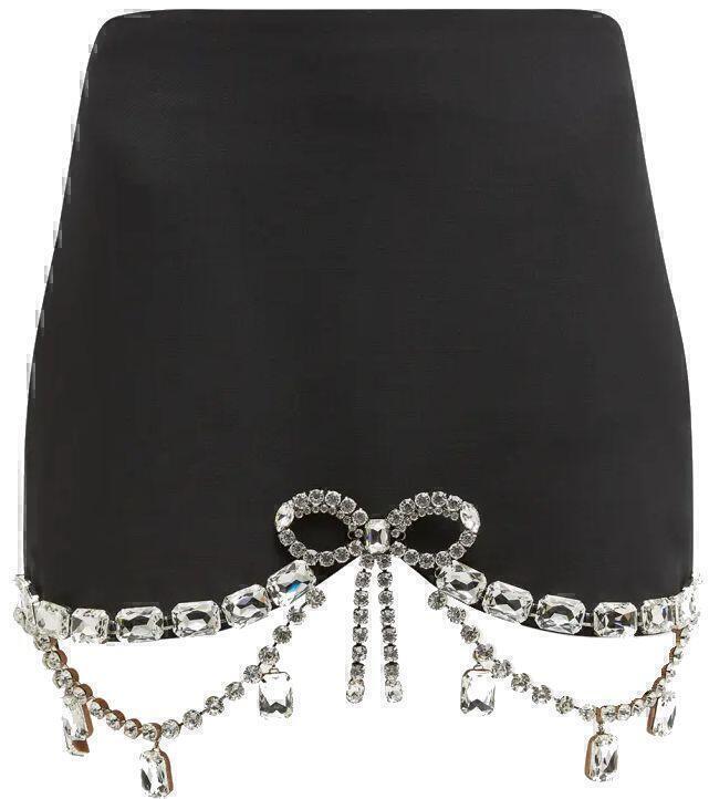 Skirt (Black Crystal Bow, Mini) | style
