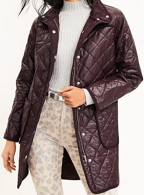 Coat (Deep Plum Quilted) | style