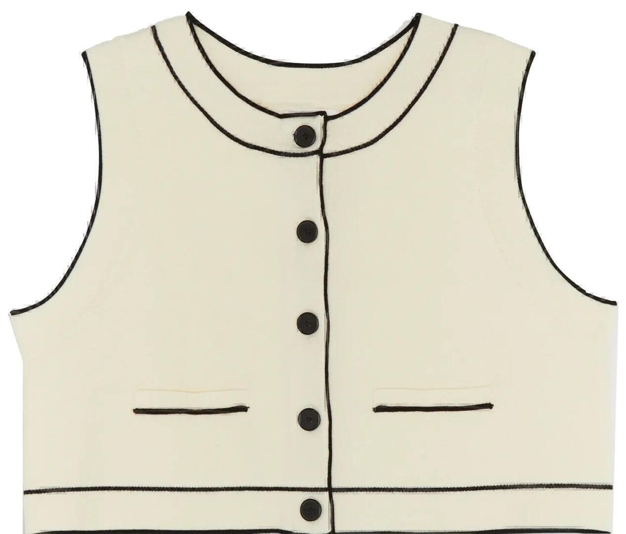 Vest (Cream Black) | style