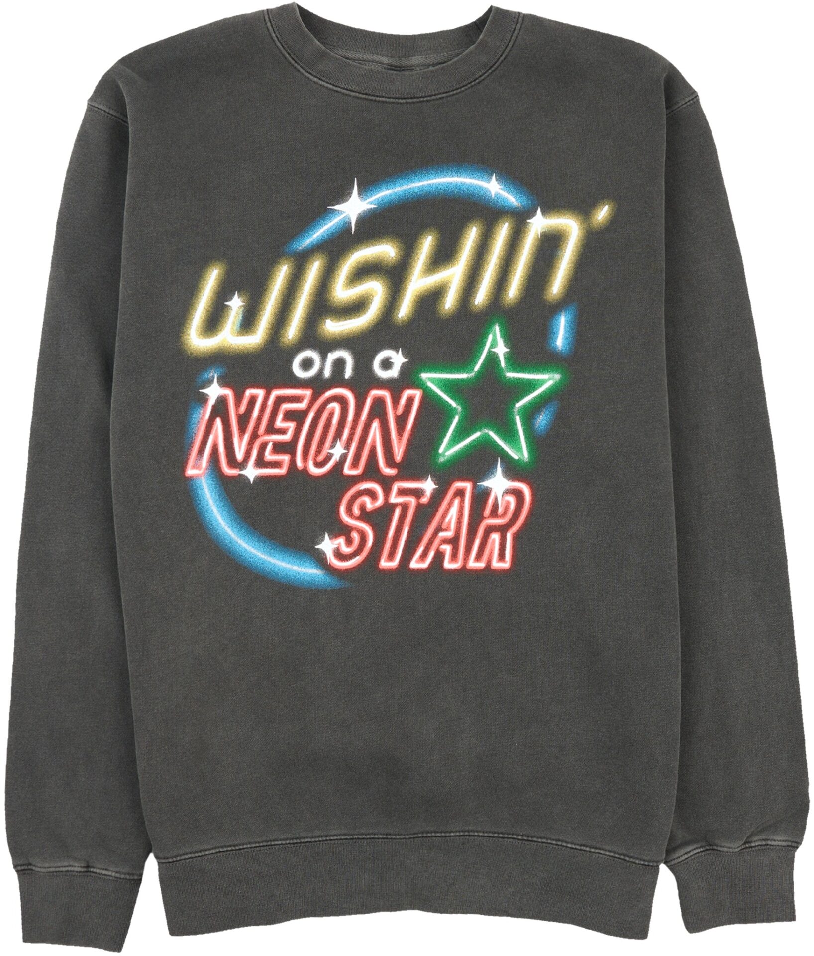 Wishin' On A Neon Star Sweatshirt (Vintage Washed Grey) | style