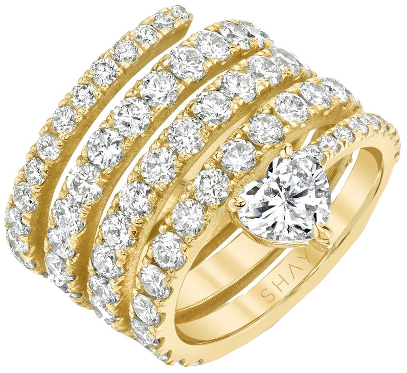Spiral Heart Ring (Yellow Gold Diamond) | style