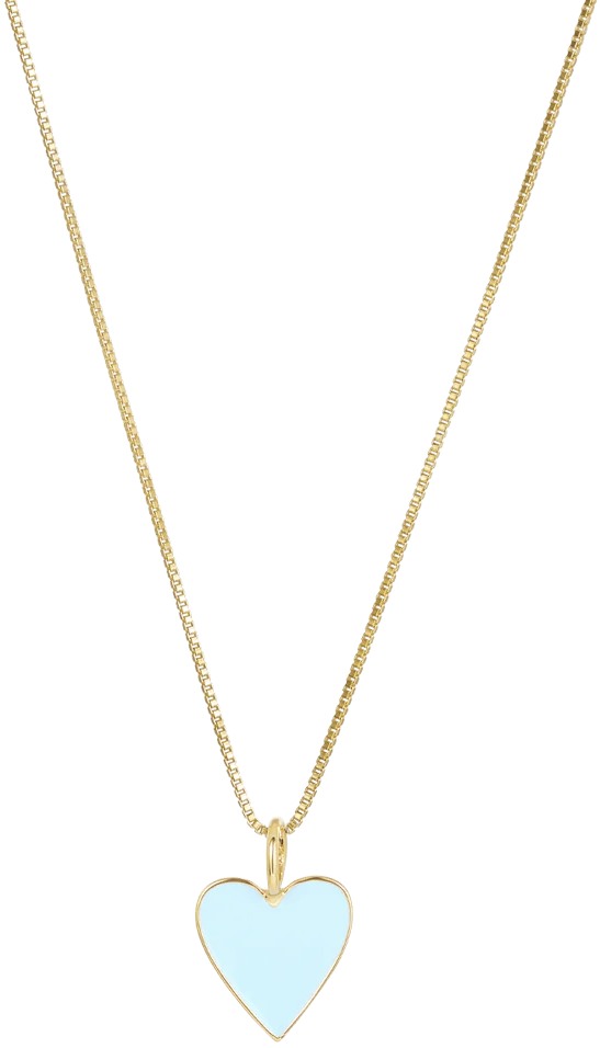 Tainted Heart Necklace (Gold Fill Light Blue, 22") | style