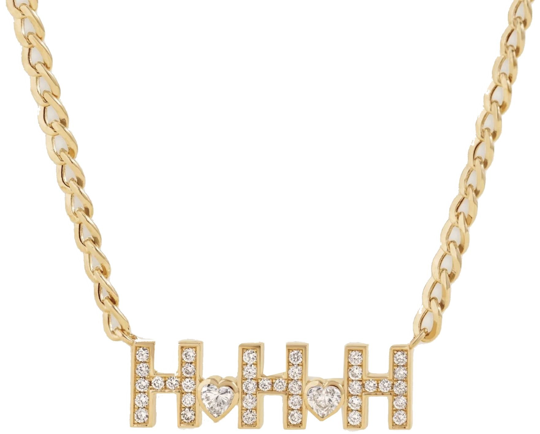 Letters Necklace (Gold Diamonds) | style