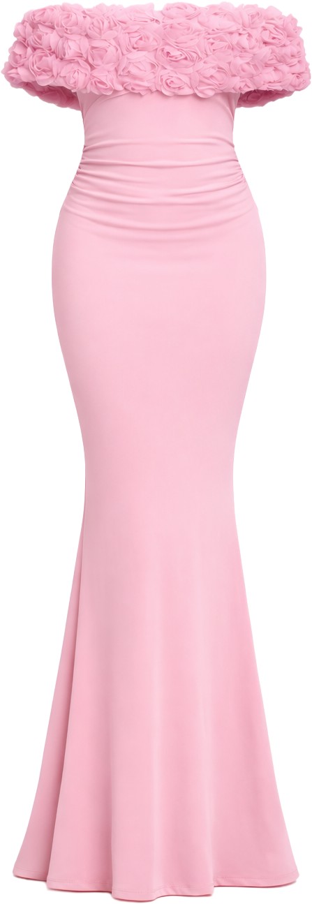 Club L London Pink Floral Inflorescence Dress