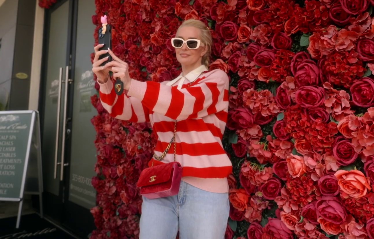 Erika Jayne The Real Housewives of Beverly Hills Red Pink Stripe Shirt