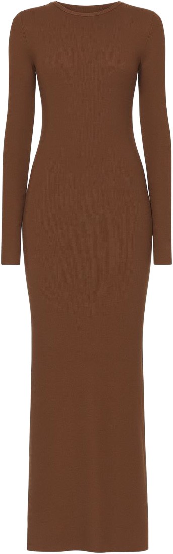 Eterne Chocolate Brown Crewneck Dress