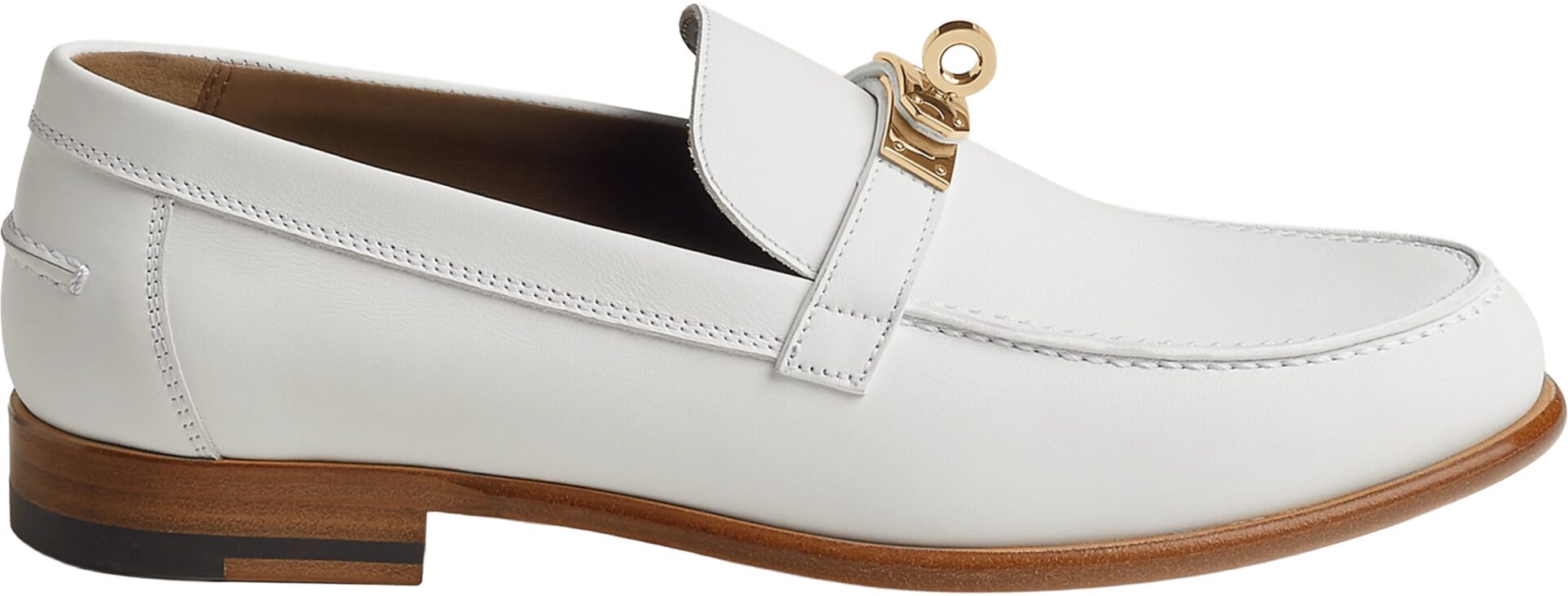 Hermes Blanc Leather Destin Loafers