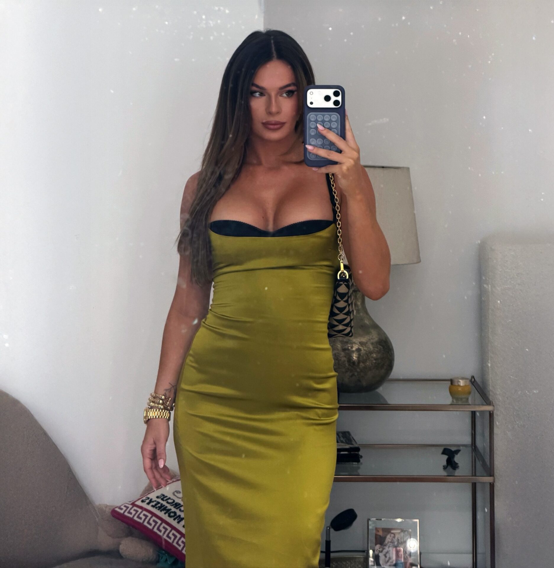 Juliette Porter Instagram 20251210 Mustard Dress