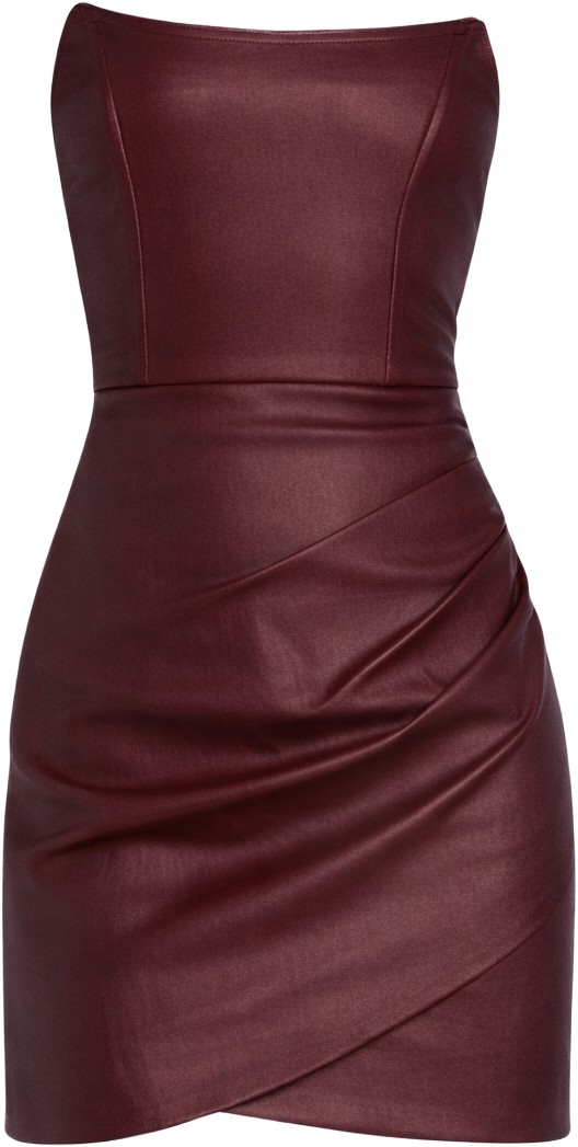 Retrofete James Burgundy Leather Dress