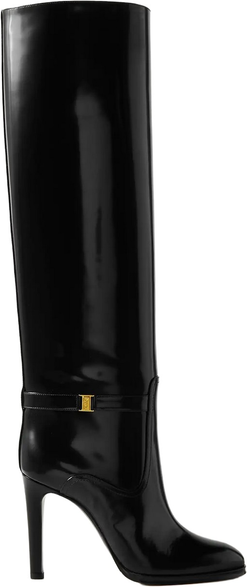 Saint-Laurent-Diane-Boots-Black-Leather-Glossy