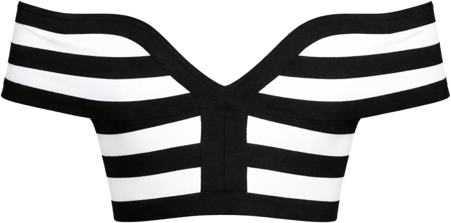 Akira Waiting For You Black White Stripe Top