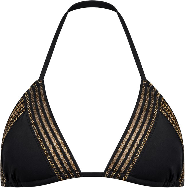 Beach Bunny Addie Black Gold Bikini Top