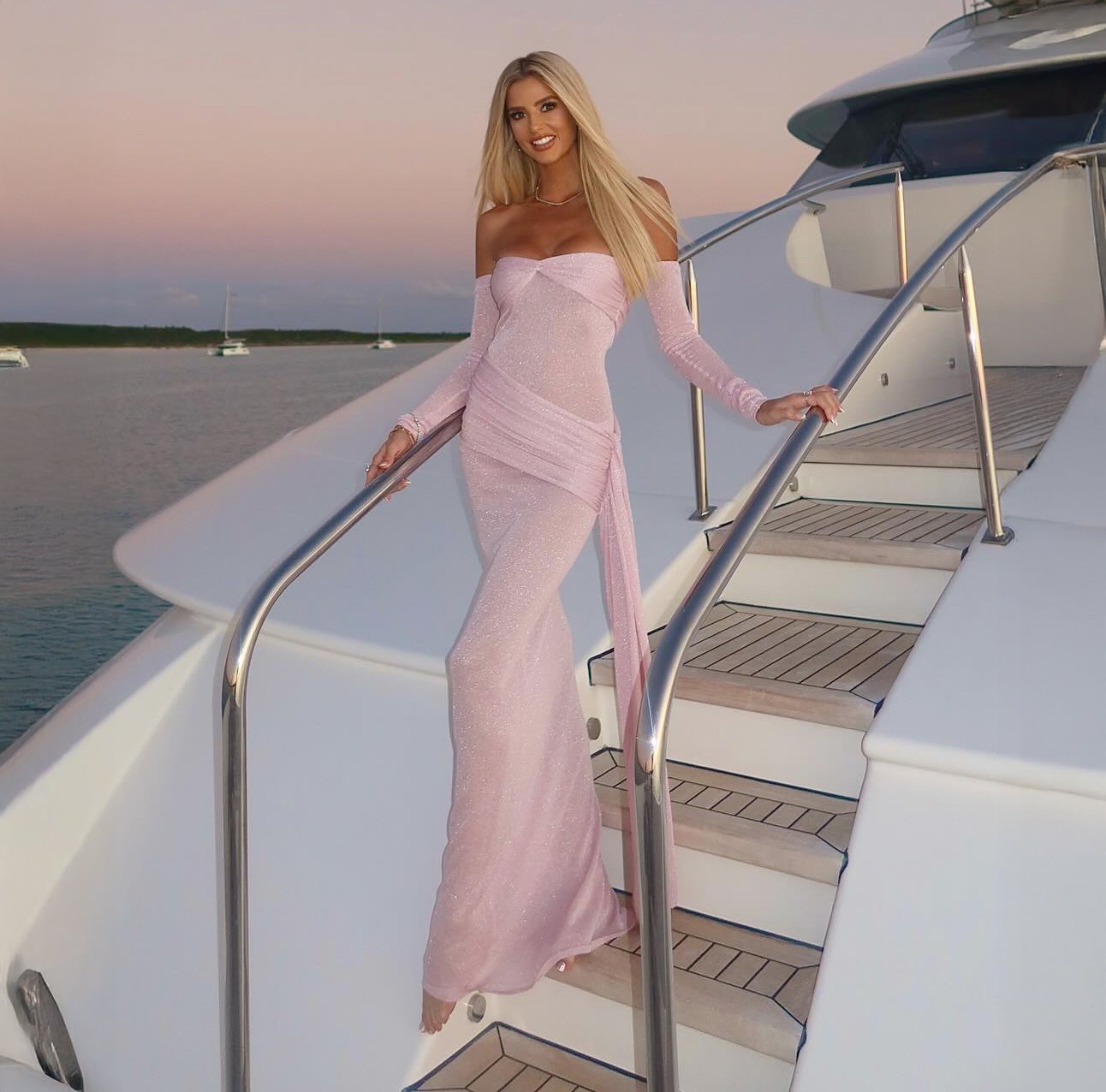 Emma Hernan Pink Shimmer Dress