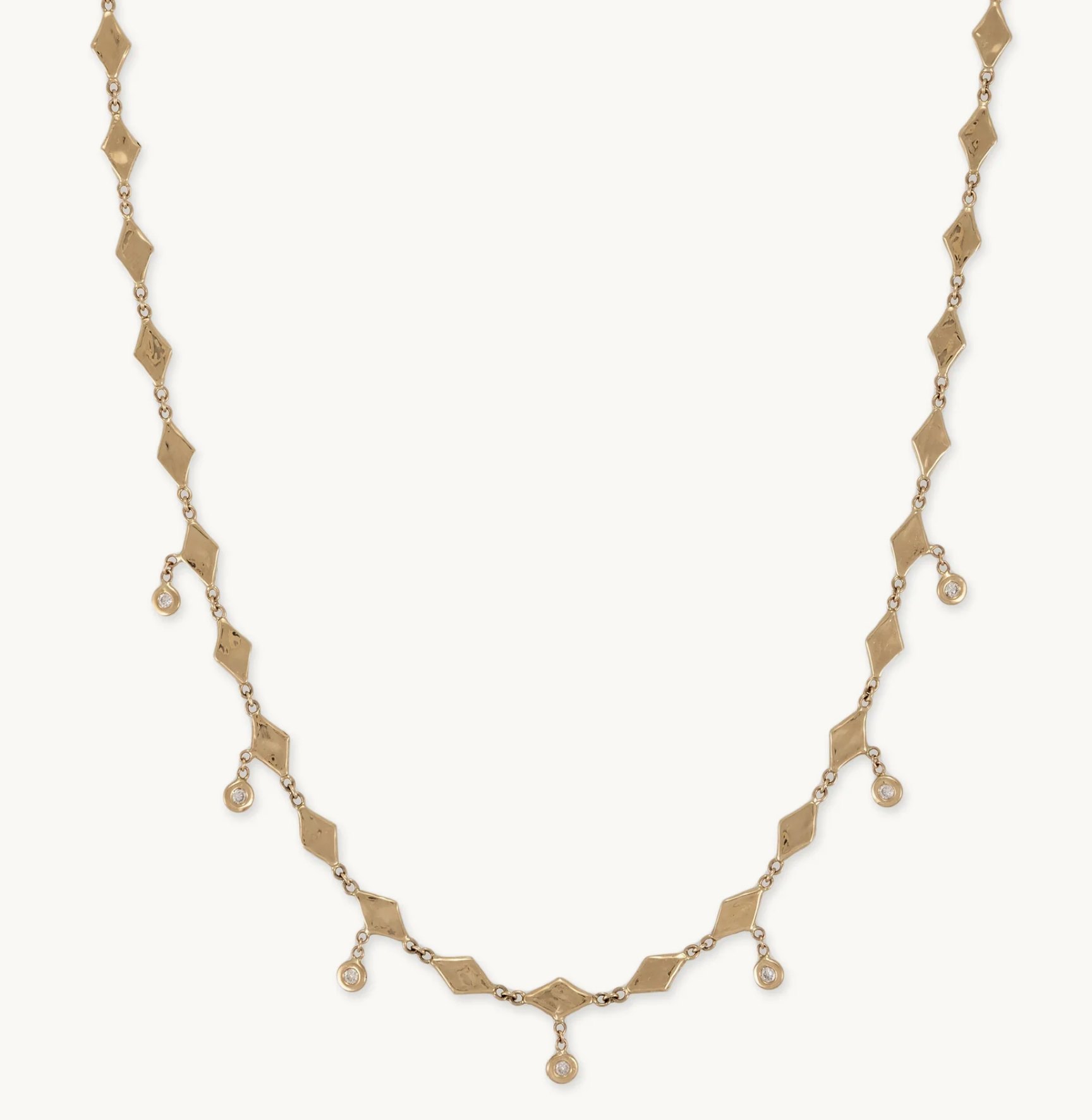 Jacquie Aiche Graduated Hammered Kite Shakers Yellow Gold Necklace
