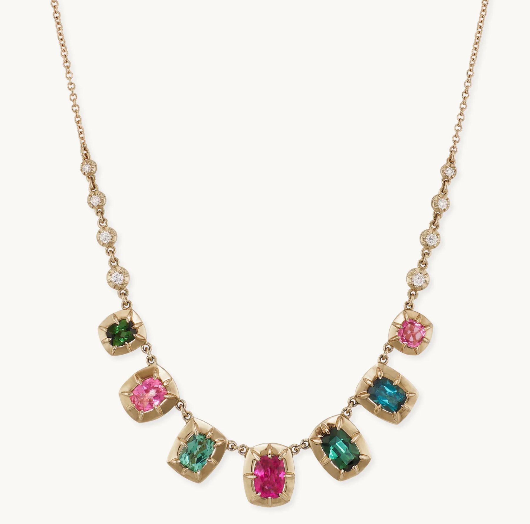 Jacquie Aiche Sophia Bezel Tourmaline Diamond Necklace