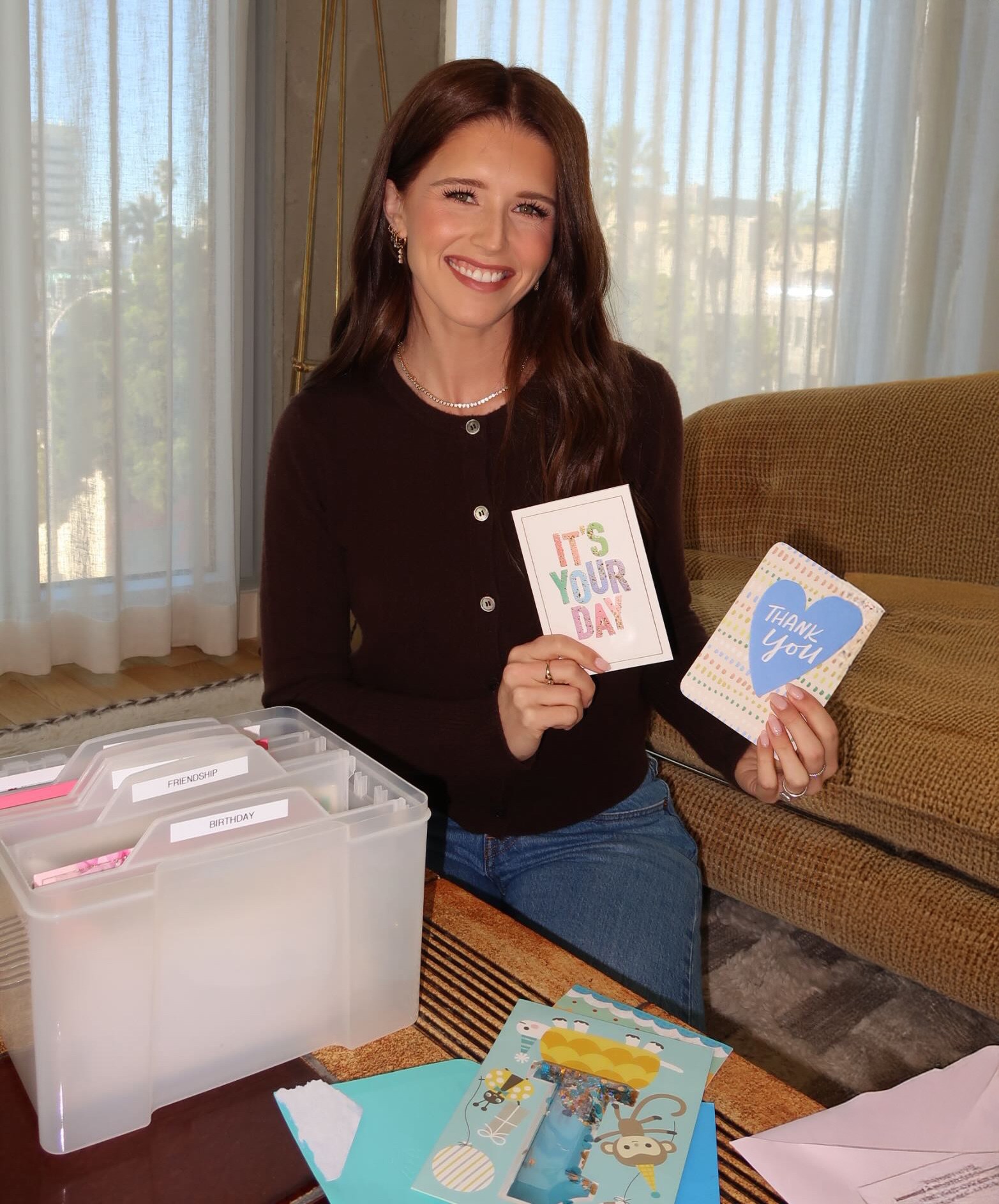 Katherine Schwarzenegger Chocolate Brown Cardigan