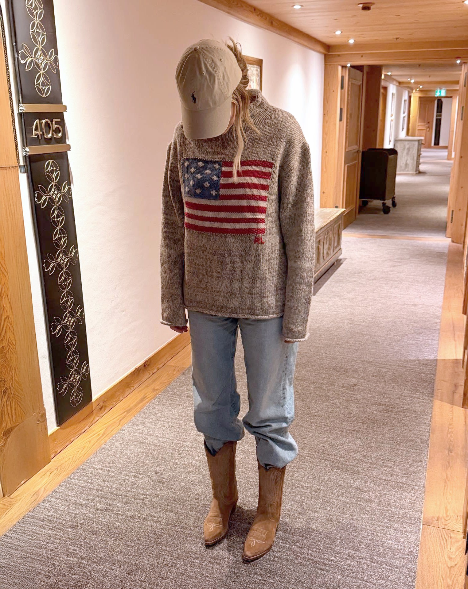 Kelsea Ballerini Grey American Flag Sweater