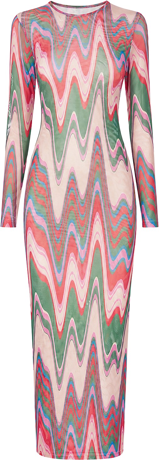 PatBo Multi Wave Print Dress