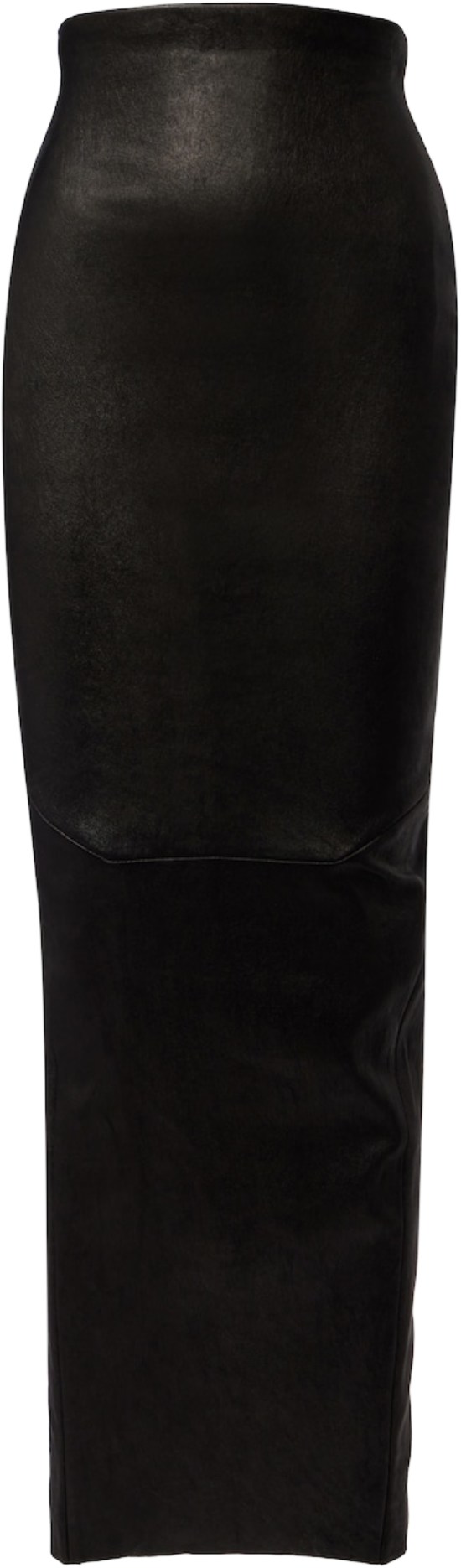 Rick Owens Black Leather Pillar Skirt