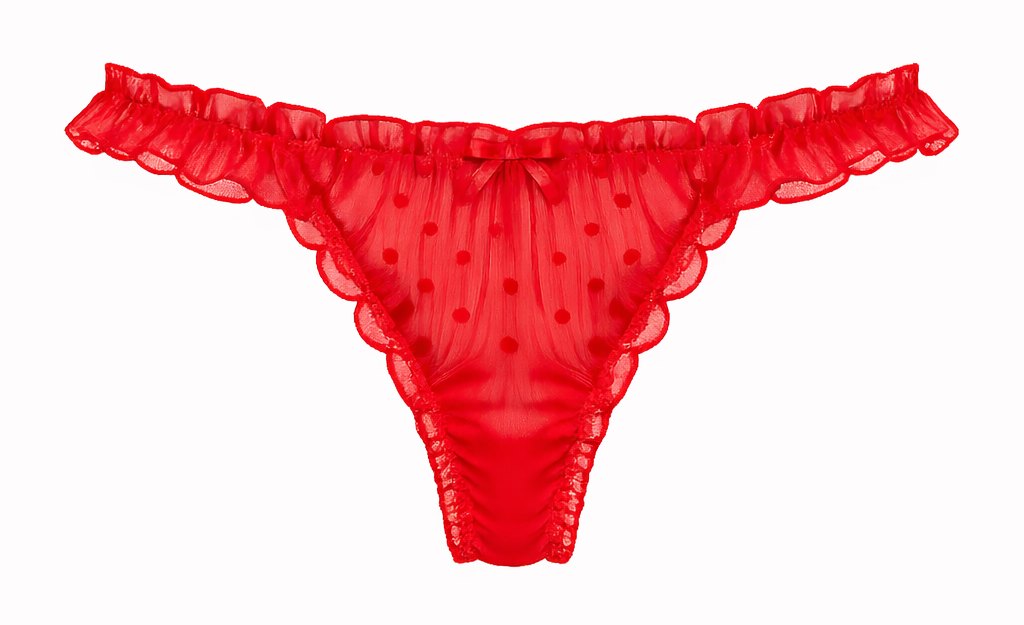 Victorias Secret Dream Angels Bright Vermillion Heart Panties
