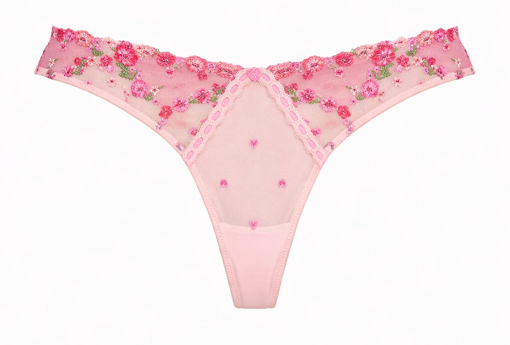Victorias Secret Dream Angels Pink Hearts Roses Embroidery Panties