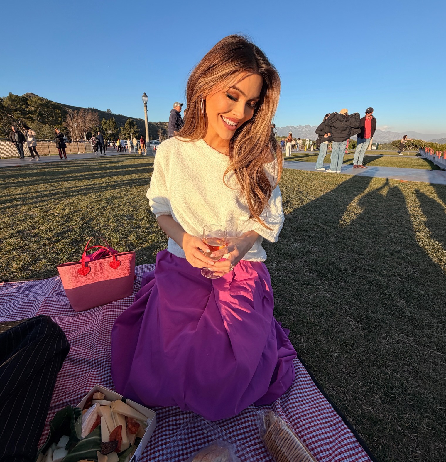 Chrishell Stause Purple Taffeta Skirt