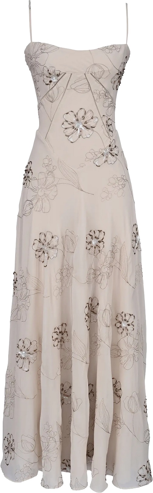 House Of CB Seren Vanilla Embellished Gown