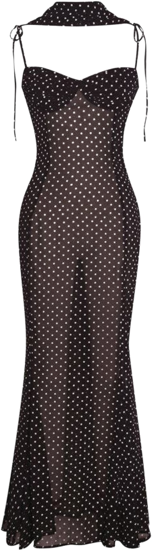 Miss Circle Yadira Brown Polka Dot Dress