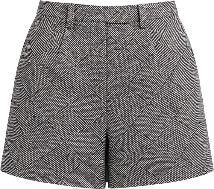 4th Reckless Grey Herringbone Shorts