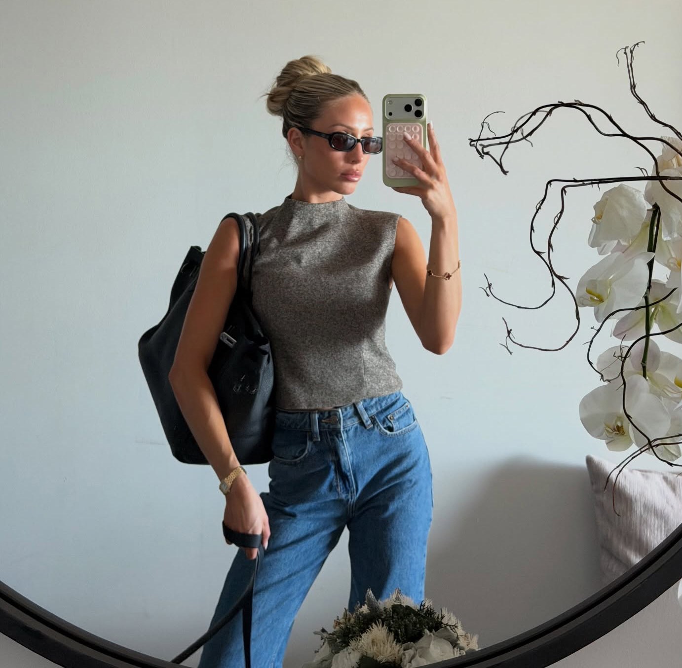 Alix Earle Heather Brown Top