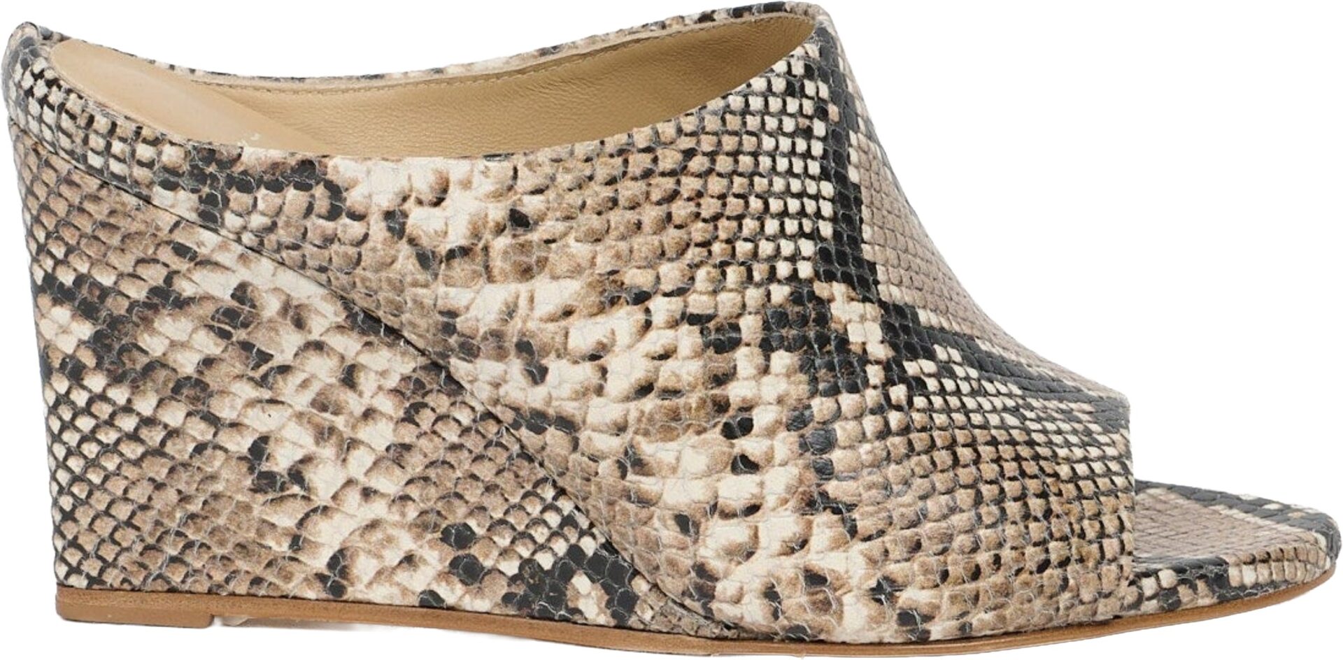 Jamie Haller Taupe Python Mules
